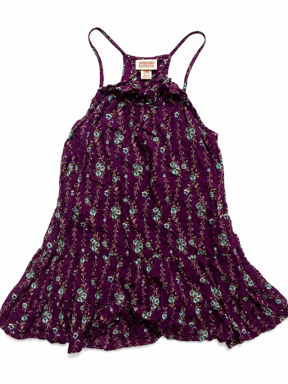 Mossimo Supply Co. Purple Floral Halter Dress Top